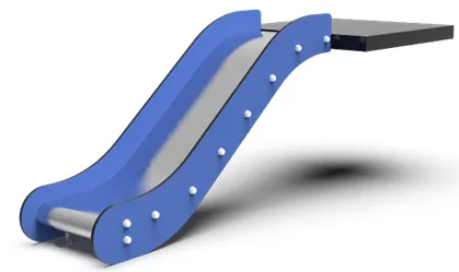 Curved playground slide