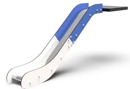 Curved playground slide