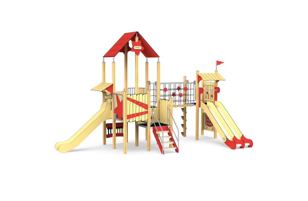 Metal playground slide, Children's climbing frame with slide