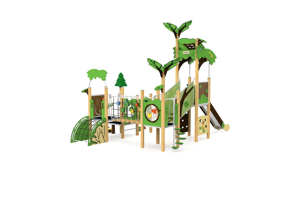 Outdoor playhouse with slide, Playground playset slide