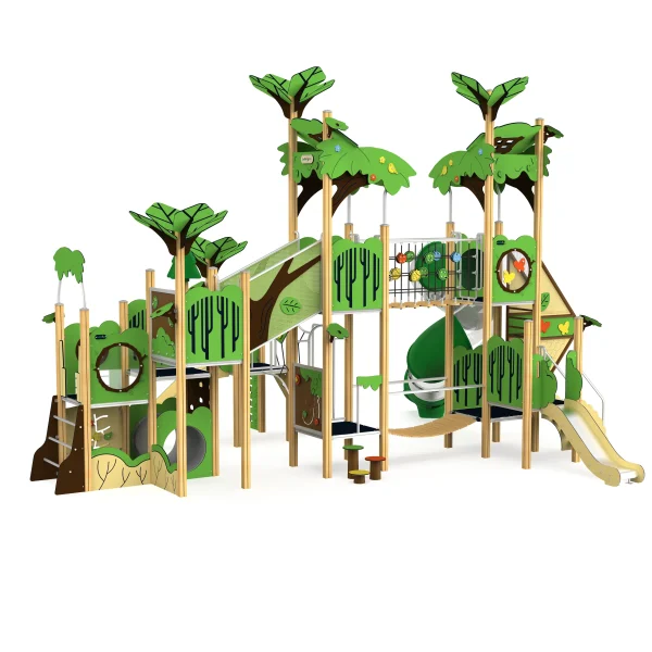 Outdoor playhouse with slide, Playground playset slide